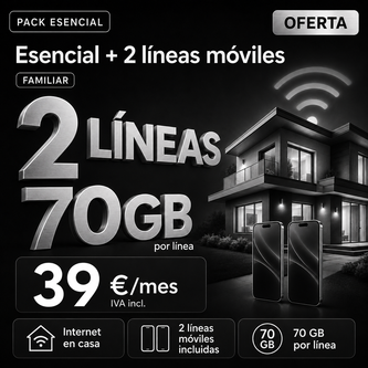 Esencial + 2 lineas móviles